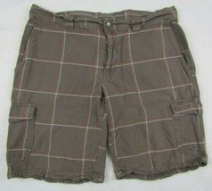 Columbia Sportswear Omni-Shade Brown Plaid Cargo Shorts Men&#39;s W36 Inseam... - $19.80