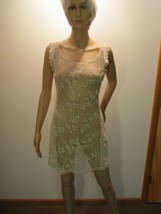 Betsey Johnson Sexy Sheer Mesh Stretch Body Con Dress Sz 4 Embroidered Floral Euc - £79.60 GBP