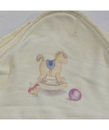 Carters Hooded Baby Blanket Toys Rocking Horse Blocks Spinning Top Vinta... - $44.54