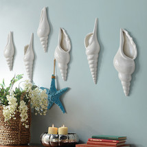 Wall-hung Conch Shaped Ceramic Vase Wall Decoration for Home Offices Coffee Bars - £39.56 GBP