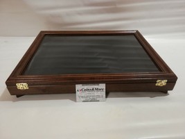 Display IN Wood And Glass For Memorabilia Coins Medals - $138.85