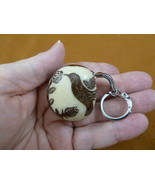 (TNE-BIR-HU-253e) Hummingbird + flower KEYCHAIN key TAGUA NUT Figurine - €19,13 EUR