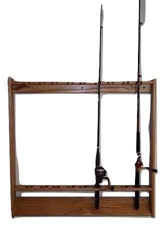 Wallmount Fishing Pole and Rod Rack ~ Golden Oak Finish - $120.00