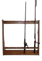 Wallmount Fishing Pole and Rod Rack ~ Golden Oak Finish - £93.72 GBP