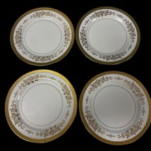 Set Of 4 MIKASA - COLONY GOLD (SCROLL &amp; DOT) - FINE PORCELAIN  Dessert 7... - $19.79