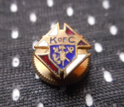 Vintage Enamel Knights of Columbus Screw Back Lapel Pin 1/4&quot; - £11.10 GBP
