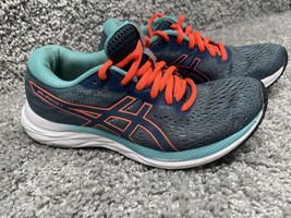 ASICS Gel Excite 7 Women’s Size 7 Running Sneaker Shoe Grey Teal Orange - $33.17