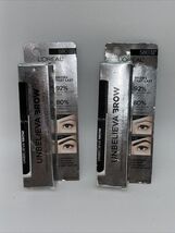 2 PACK L'Oreal Paris Unbelieva Brow Longwear Brow Gel Waterproof 580 Black - $23.66