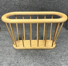 Vintage Mid Century Modern Magazine Rack Holder Wooden Spindle MCM 21x13x9 - $46.50