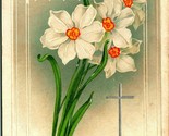 Easter Joy Attend You Flowers Art Deco Foil Cross Embossed UNP DB Postca... - £8.50 GBP
