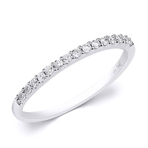 14k White Gold 1/6 CT Carat Petite Real DIAMOND Wedding Band RING Elegant Design - £224.47 GBP