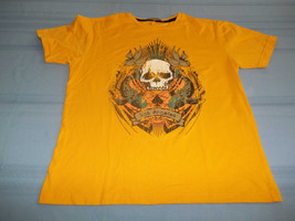 vintage Ed Hardy Los Angeles skull yellow T-Shirt Size L - £27.24 GBP