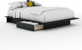 South Shore Step One Platform Bed Pure Black, Contemporary - £214.99 GBP