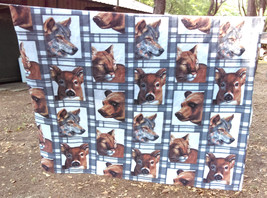 Vintage Blanket Throw Deer Bear Mountain Lion Wolf Rustic Cabin Lodge 70&quot; x 84&quot; - £19.92 GBP