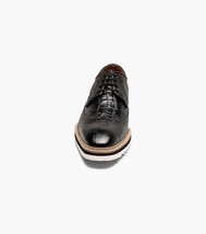 25725-001 Stacy Adams Alario Wingtip Oxford Croco Leather Shoes Black image 6
