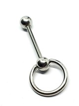 Slave Ring Earring 5mm Ball 14g (1.6mm) Surgical Steel 15mm Bar 10mm Body Ring - £4.93 GBP