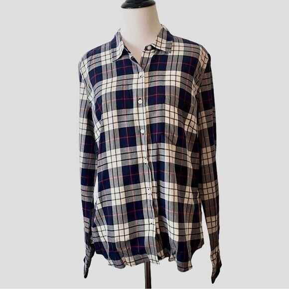 Primary image for Untuckit Women’s Plaid Button Up Shirt Size 10