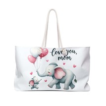 Personalised/Non-Personalised Weekender Bag, Elephant, I Love you Mom, Large Wee - £39.69 GBP