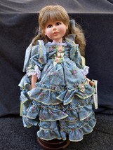 Robin Woods TENNISON 14&quot; Vinyl Doll Floral Dress Curly Hair Musical Stand #2 - £15.59 GBP