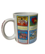 Y2K Calendar Coffee Mug 16 Oz Vintage Ceramic Large Cup 12 Months 21 Cen... - $176.42 MXN