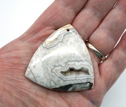 Handmade Stone Pendant Crazy Lace Agate with Crystall Area - £7.96 GBP