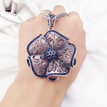 Vintage Flower Long Pendant Necklace - $7.56