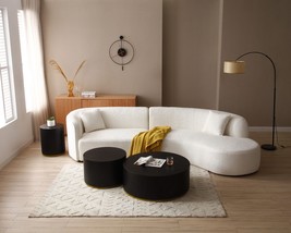 Round Coffee Table side Table End Table for Living Room Fully Assembled - Black - £222.14 GBP