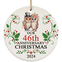 Our 46th Anniversary Christmas 2024 Ornament Gift 46 Years Owl Couple In Love - £11.83 GBP