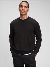 New Gap Men Sweater Sz M Mainstay Black Long Sleeve Crew Neck Cotton - £24.17 GBP