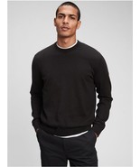 New Gap Men Sweater Sz M Mainstay Black Long Sleeve Crew Neck Cotton - £23.90 GBP