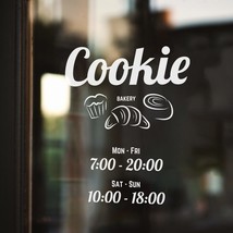 Bakery Store Business Hours Decal - Opening Time for Cookie Shop - Window Glass  - £9.48 GBP+