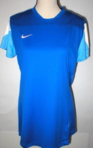 NWT New Womens Nike L Shirt Top Blue White Dri Fit Performance Blue Run Workout  - £36.00 GBP