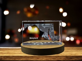 LED Base included |Maryland 3D Engraved Crystal 3D Engraved Crystal Keepsake - £31.51 GBP+