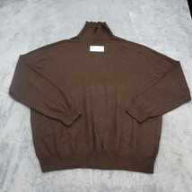 Jos A Banks Sweater Mens XL Brown Cotton Knitted High Neck Signature Col... - £17.84 GBP