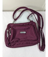 Baggalini Triple Zip Crossbody Convertible belt bag purse Red dark cherr... - $45.13 CAD