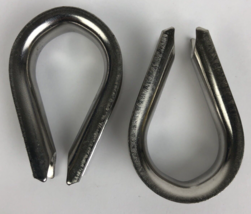 2 Pcs Stainless Steel Rope Open Thimble Suitable For 3/8&quot; 1/2&quot; Wire - LOOK - £9.45 GBP