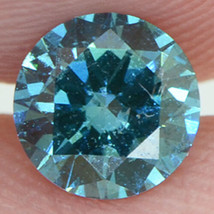 Round Shape Diamond Fancy Blue Loose 0.62 Carat SI1 Certified Enhanced Polished - £502.32 GBP