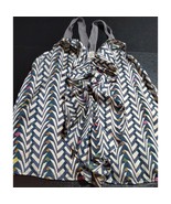 Trinity Silk Blouse Ruffles Tank Dress Blue &amp; White Chevron Print Size S... - $15.87 CAD