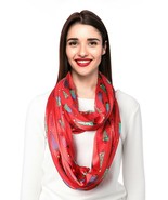Christmas Theme Infinity Loop Scarf, 20&quot; x 70&quot; Inches - Snowman, Santa, ... - £10.26 GBP