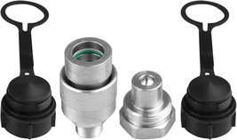 3/8&quot; Hydraulic Quick Coupler Set Replaces Enerpac, with 2 Dust Caps - £31.92 GBP