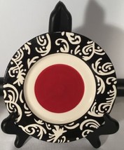 Mary Kay Stars Red Black White  Hot Chocolate Appetizer Dessert Plate Set - $39.55