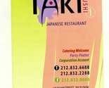 TAKI Sushi Japanese Restaurant Menu W 48th Street New York City  - $17.80