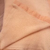 Vintage Chatham blanket waffle weave satin trim peach orange yellow past... - $84.00