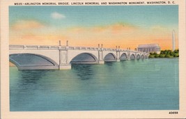 Arlington Memorial Bridge Washington DC Postcard PC529 - £3.97 GBP