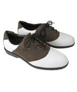 Easy Spirit Leather Golf Shoes New White Brown Lace Up Women 10.5  Oxford  - £18.10 GBP