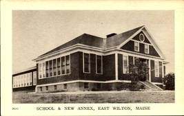 East Wilton Maine RPPC Postcard School &amp; New Annexk-BK39 - £5.52 GBP