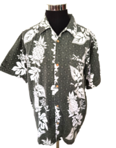 Billabong Island Casual Shirt Men&#39;s Size Large Gray White Hawaiian Tropi... - £14.73 GBP