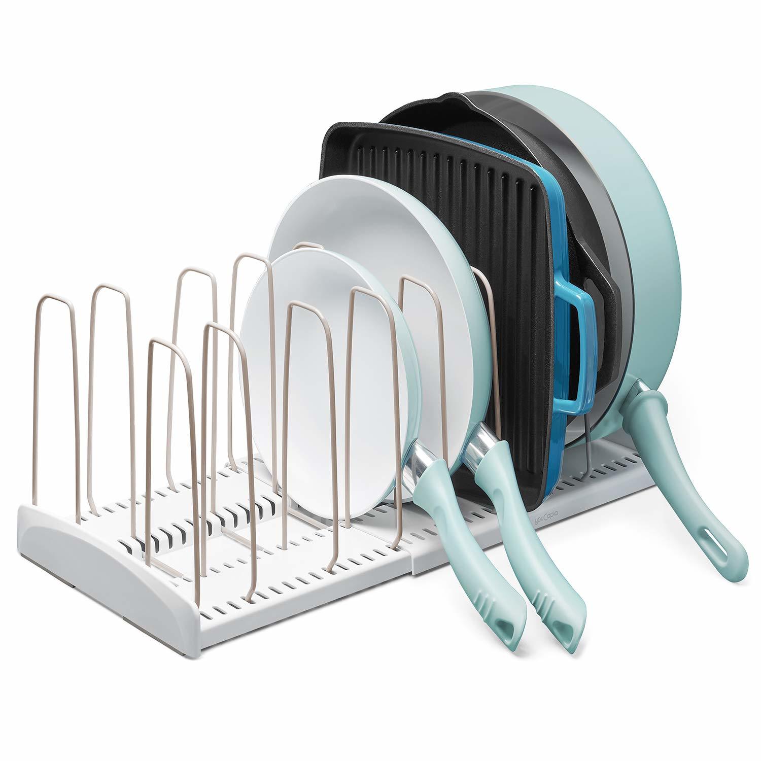 YouCopia StoreMore Expandable Cookware Rack Adjustable Pan Organizer for Kitchen