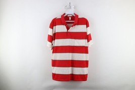 Vtg 70s Streetwear Mens Large Distressed Sheer Striped Knit Golf Polo Shirt USA - £26.03 GBP