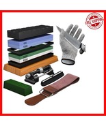 Multi-Purpose Knife Sharpening Stone Set with Bamboo Base - Great for Ho... - $792.66 MXN